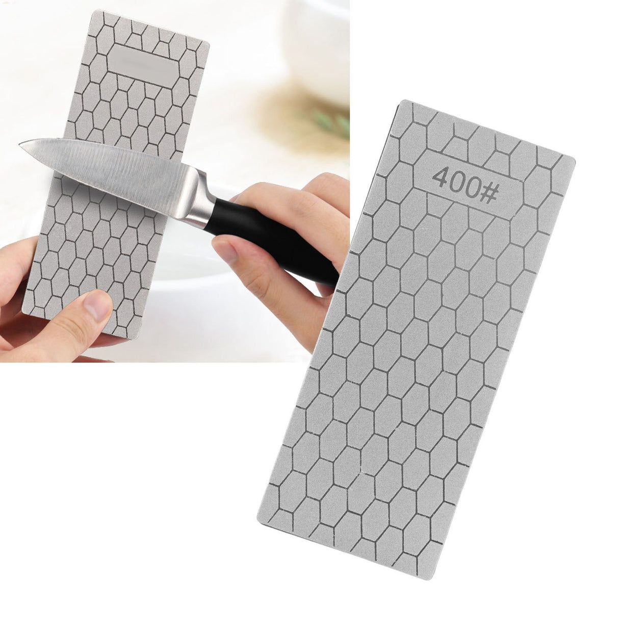 Diamond Sharpening Stone Rectangle Diamond Knife Sharpening Plate Whetstone Grindstone Grinder Tool for Kitchen 400 Grit