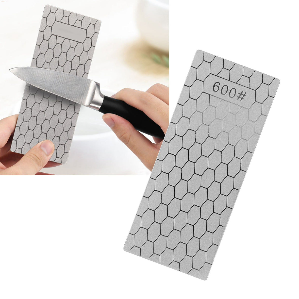 Diamond Sharpening Stone Rectangle Diamond Knife Sharpening Plate Whetstone Grindstone Grinder Tool for Kitchen 600 Grit