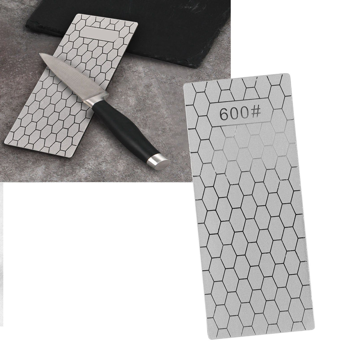 Diamond Sharpening Stone Rectangle Diamond Knife Sharpening Plate Whetstone Grindstone Grinder Tool for Kitchen 600 Grit