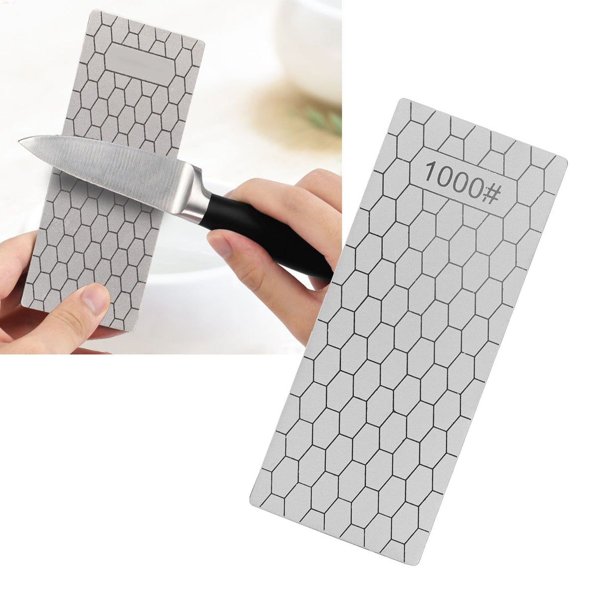 Diamond Sharpening Stone Rectangle Diamond Knife Sharpening Plate Whetstone Grindstone Grinder Tool for Kitchen 1000 Grit