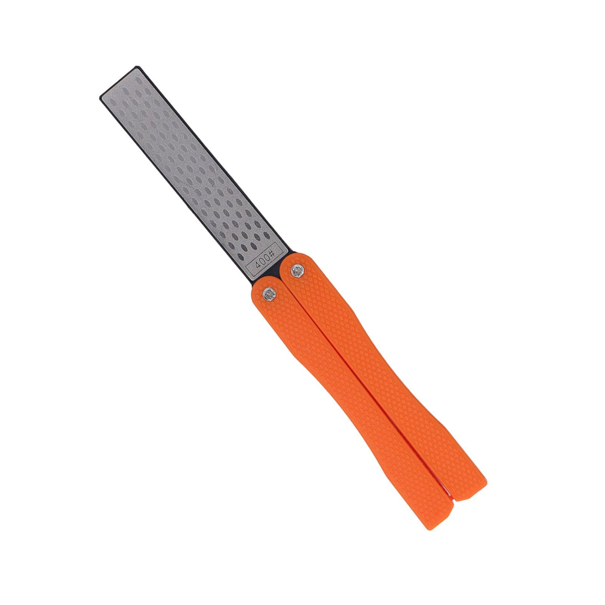 Knife Sharpener Foldable Fan Shaped Adamas Material Lightweight Portable Knife Sharpener for Outdoor Home Orange