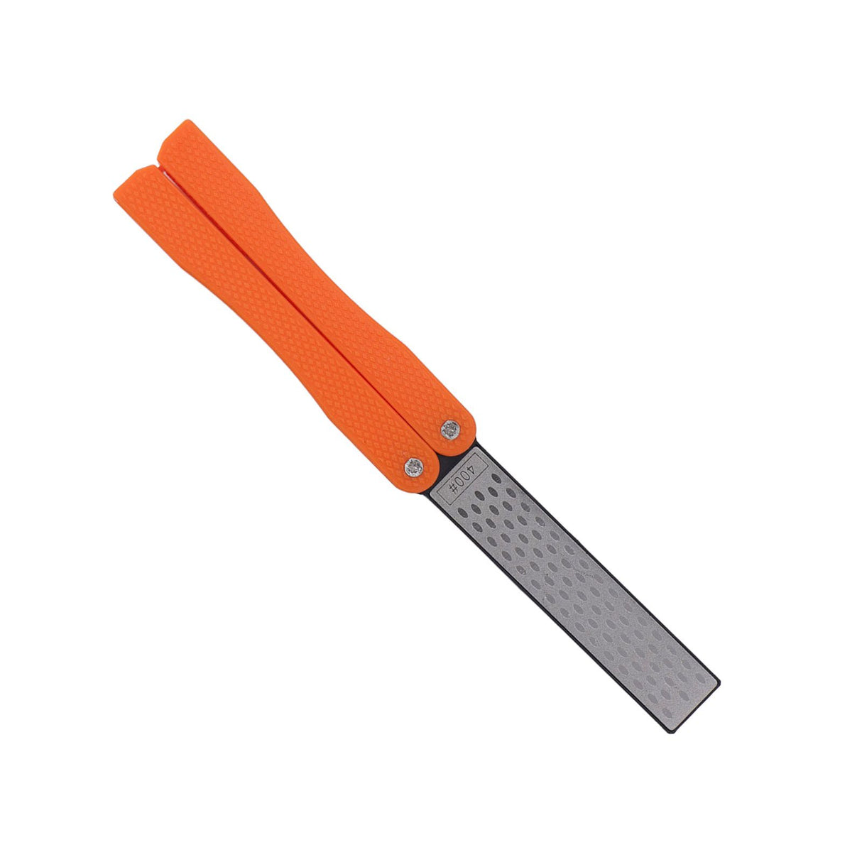 Knife Sharpener Foldable Fan Shaped Adamas Material Lightweight Portable Knife Sharpener for Outdoor Home Orange