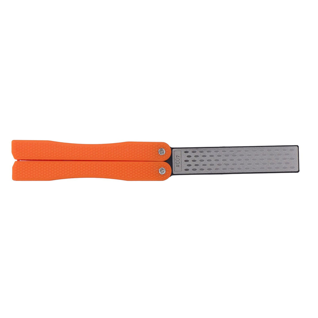 Knife Sharpener Foldable Fan Shaped Adamas Material Lightweight Portable Knife Sharpener for Outdoor Home Orange