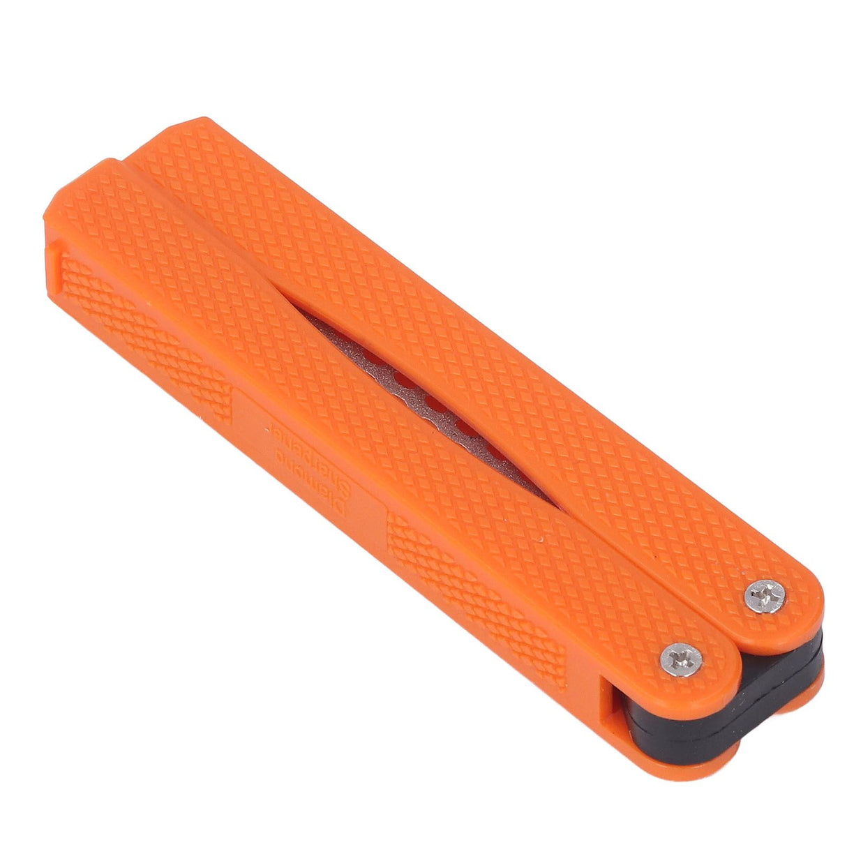 Knife Sharpener Foldable Fan Shaped Adamas Material Lightweight Portable Knife Sharpener for Outdoor Home Orange