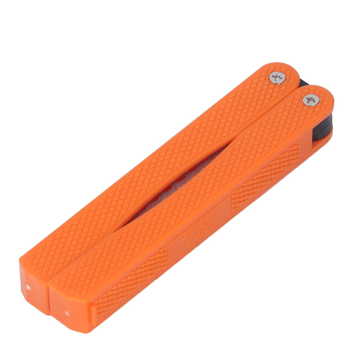 Knife Sharpener Foldable Fan Shaped Adamas Material Lightweight Portable Knife Sharpener for Outdoor Home Orange