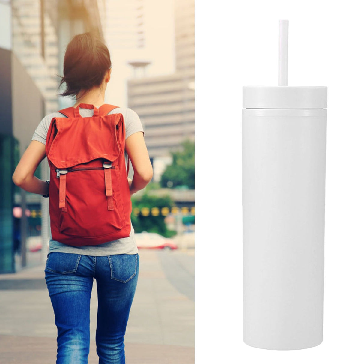 16oz Plastic Tumblers with Lids and Straws Frosting Matte Plastic Drinking Cups for Outdoor Sports White