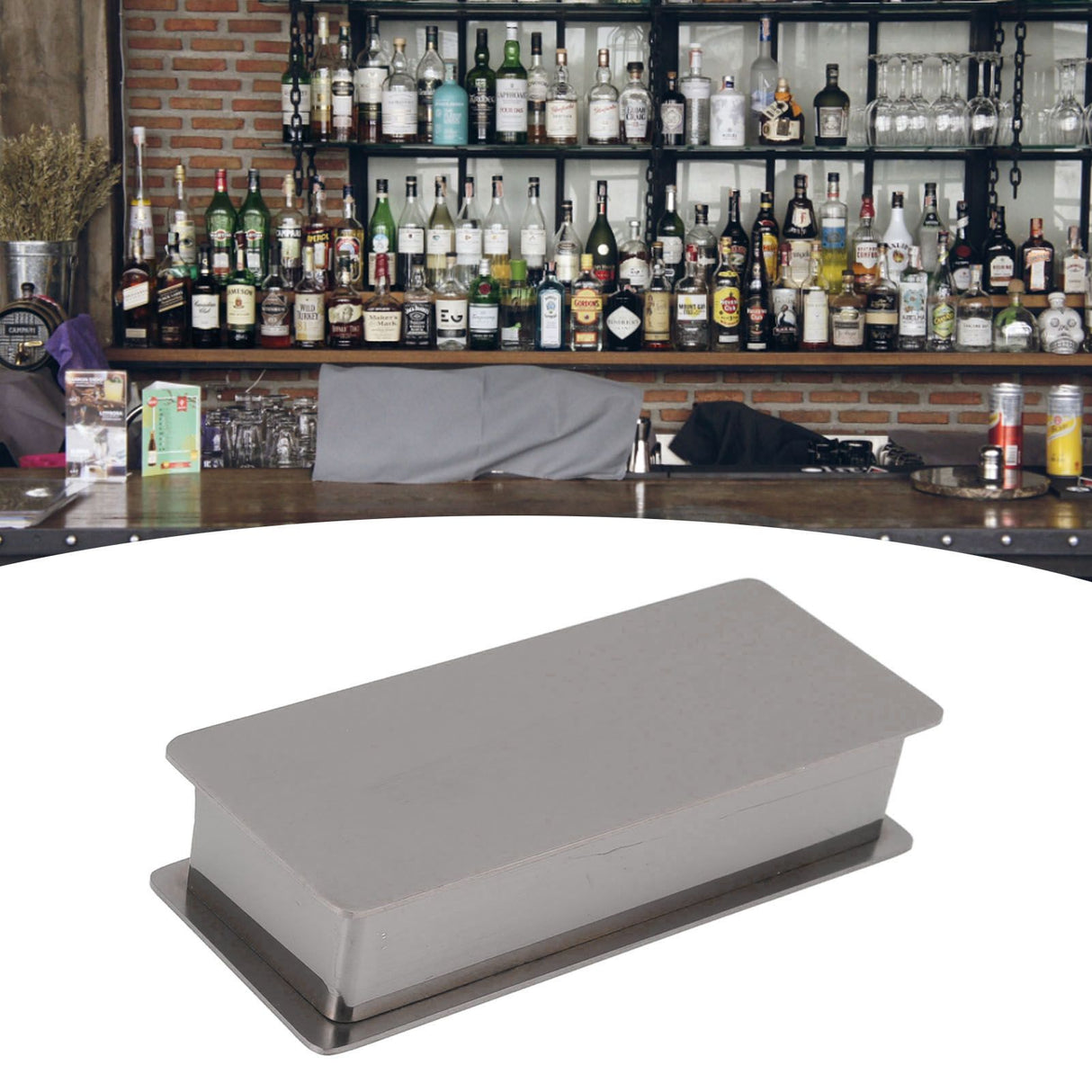 Toothpick Holder Stainless Steel Rectangular Toothpick Holder with Lid for Home Bar Hotel Restaurant Silver