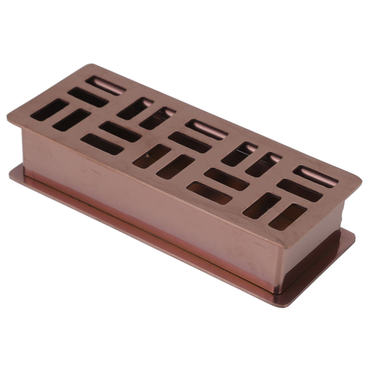 Stainless Steel Toothpick Holder Hollowed Out Rust Prevention Rectangle Toothpick Box for Restaurant Hotels Rose Gold