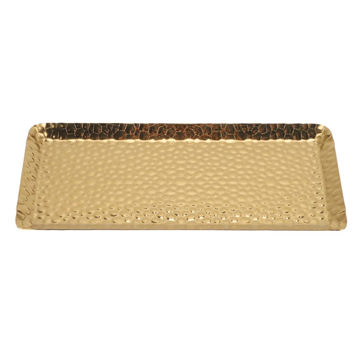 25x11cm Towel Hammered Trays Stainless Steel Multi Purpose Dishwasher Safe Dessert Tray Plate for Home Restaurant Gold