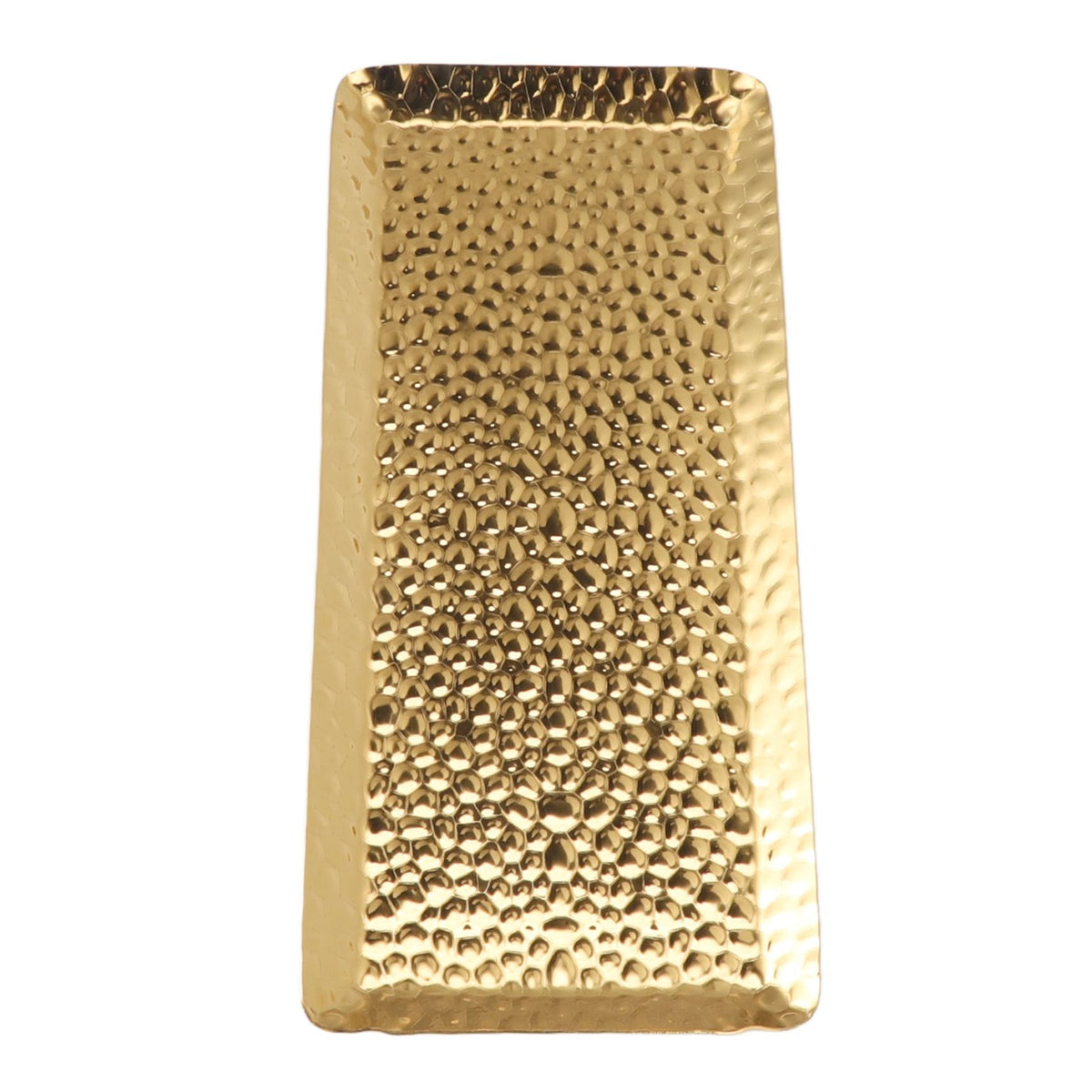 25x11cm Towel Hammered Trays Stainless Steel Multi Purpose Dishwasher Safe Dessert Tray Plate for Home Restaurant Gold