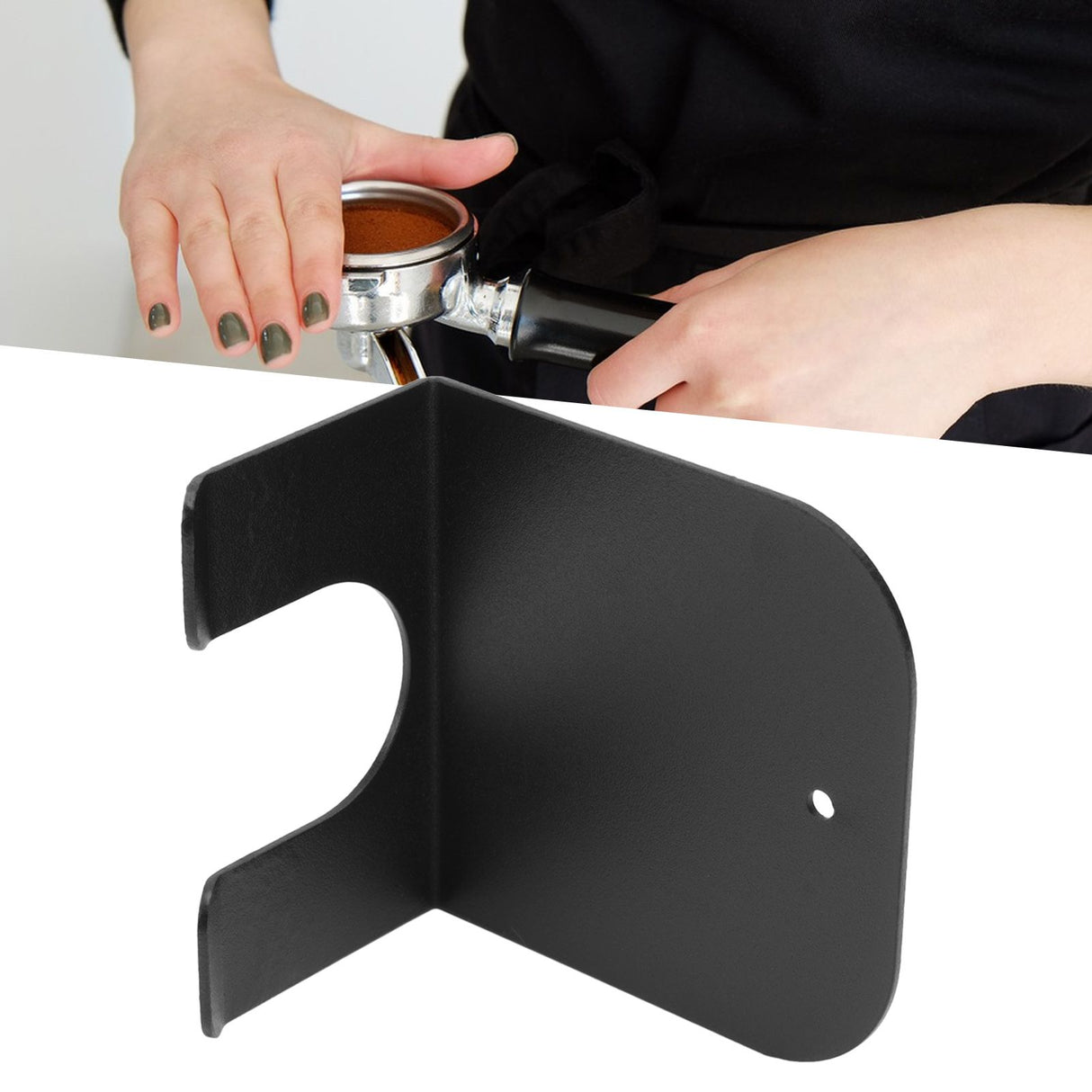 Bottomless Handle Ear Bracket Universal Metal Coffee Machine Handle Hanger for 51 53 58 Handle Black