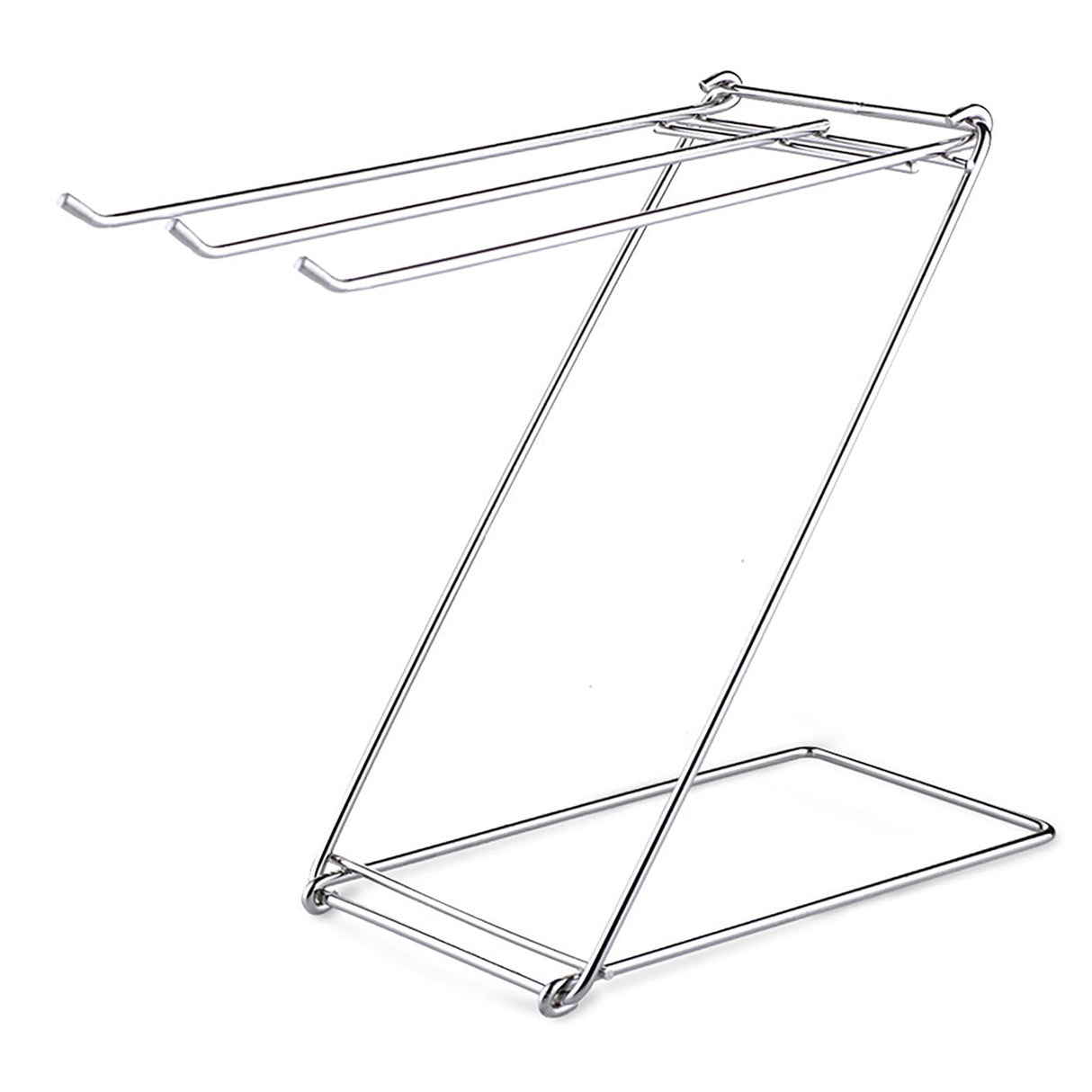 Foldable Floor Towel Holder Stainless Steel Z Shaped 3 Bars Floor Towel Rack for Bathroom Kitchen