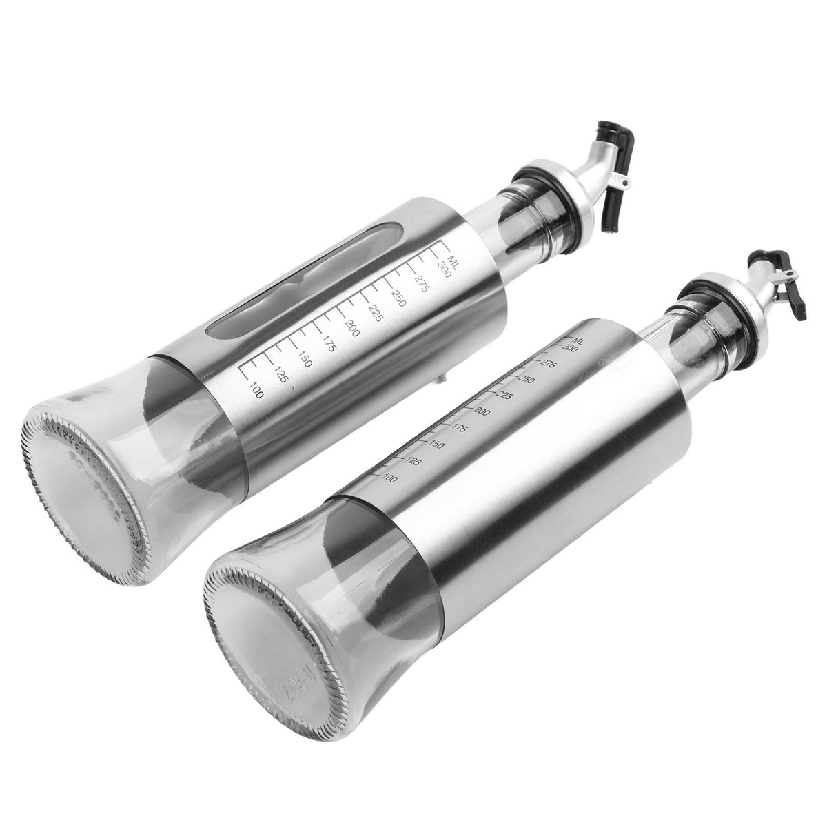 2 Pcs Oil Dispenser Bottle 300ml Thickened Scale Design Visual Seasoning Bottle for Home Kitchen