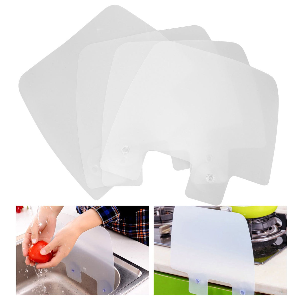 4Pcs Sink Splashing Guard Faucet Tap Mat ABS Water Catcher Draining Pad for Kitchen