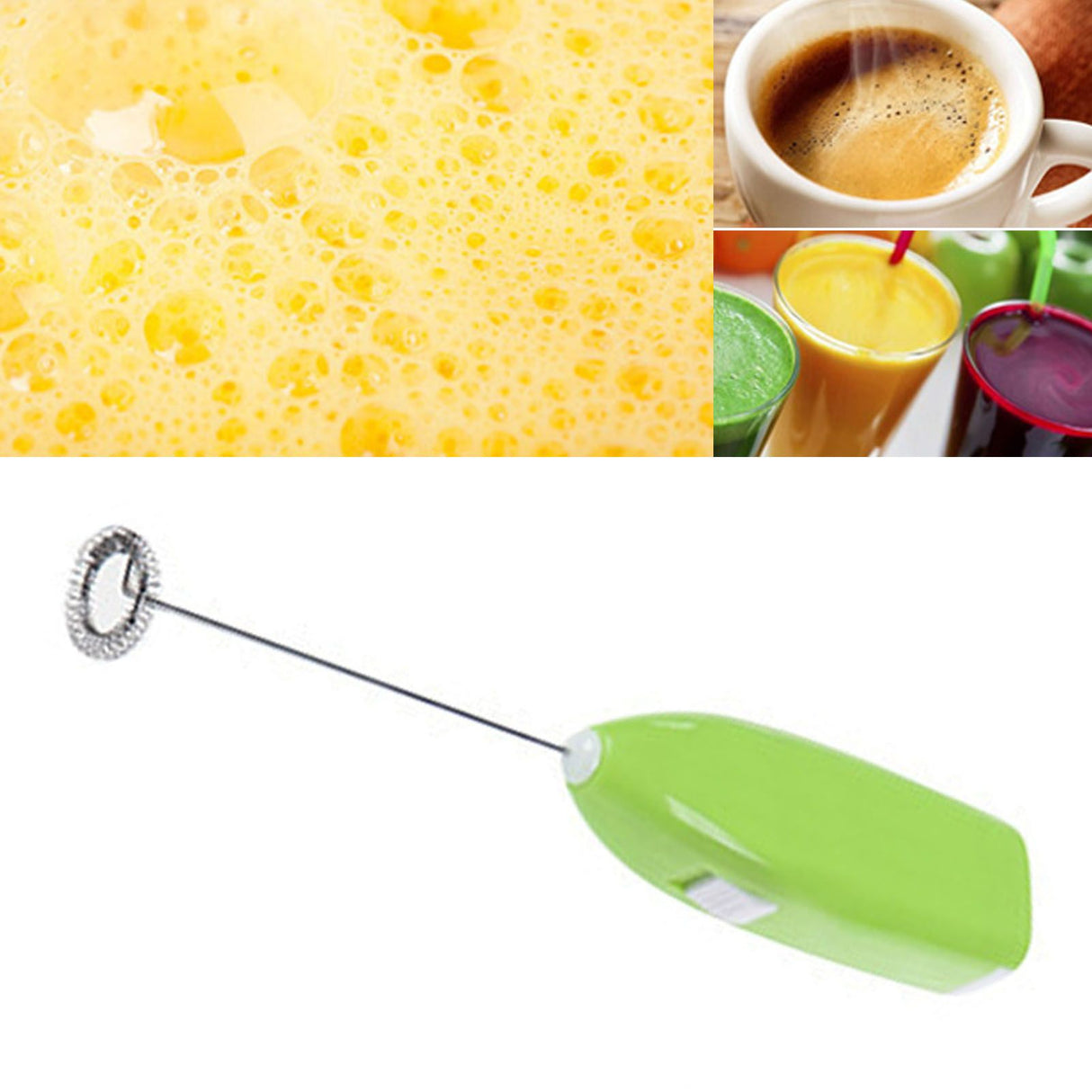 Cordless Electric Hand Mixer Battery Powered Small Plastic Metal Household Hand Mixer for Home Hotel Green