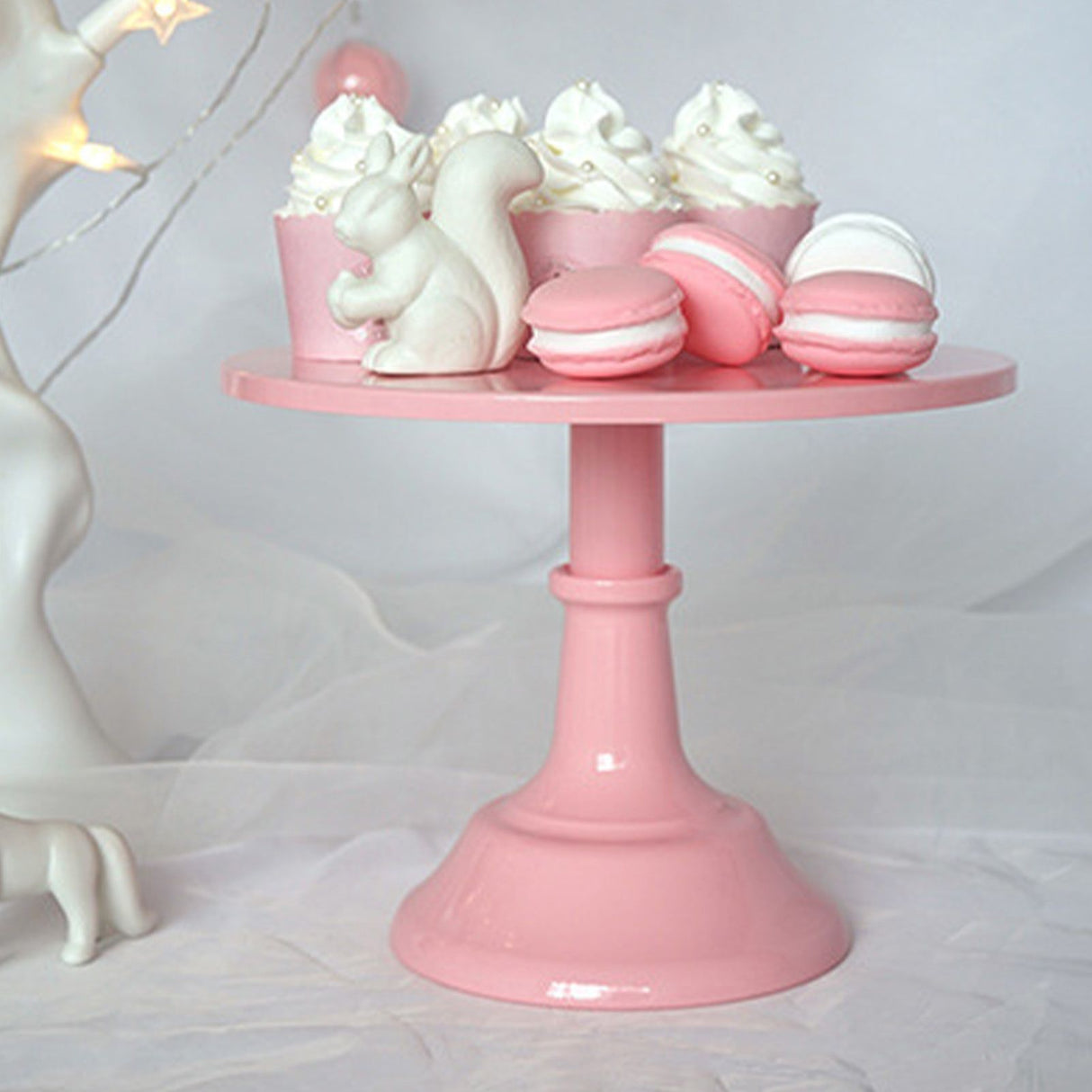 Cake Stand Minimalist Stable Decorative Multi Functional Cake Tray Holder for Cupcake Dessert Fruit Pink S