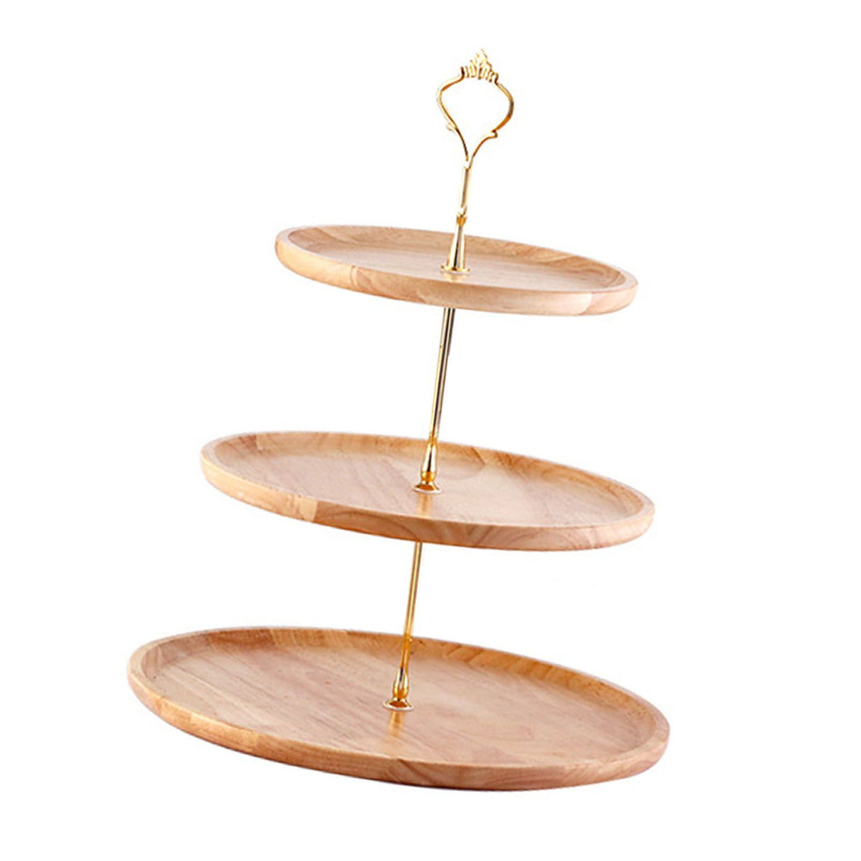 Fruit Plate Wood Natural Textured Simple Elegant Strong Durable Food Tray Cake Fruit Serving Tray 20+25+30cm Three Layers