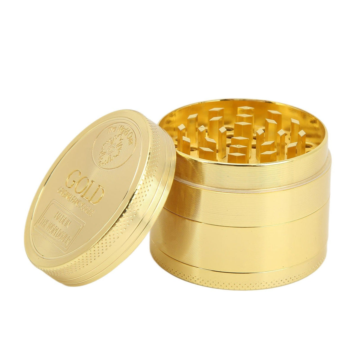 40mm Spice Grinder 4 Layers Aluminium Alloy Gold Coin Design Spice Crusher for Home Kitchen
