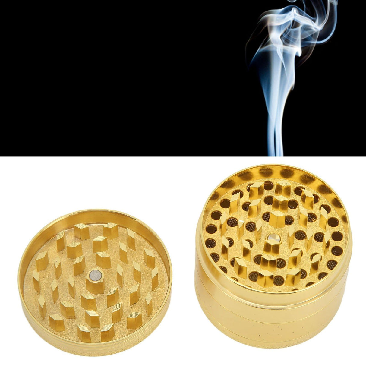 40mm Spice Grinder 4 Layers Aluminium Alloy Gold Coin Design Spice Crusher for Home Kitchen