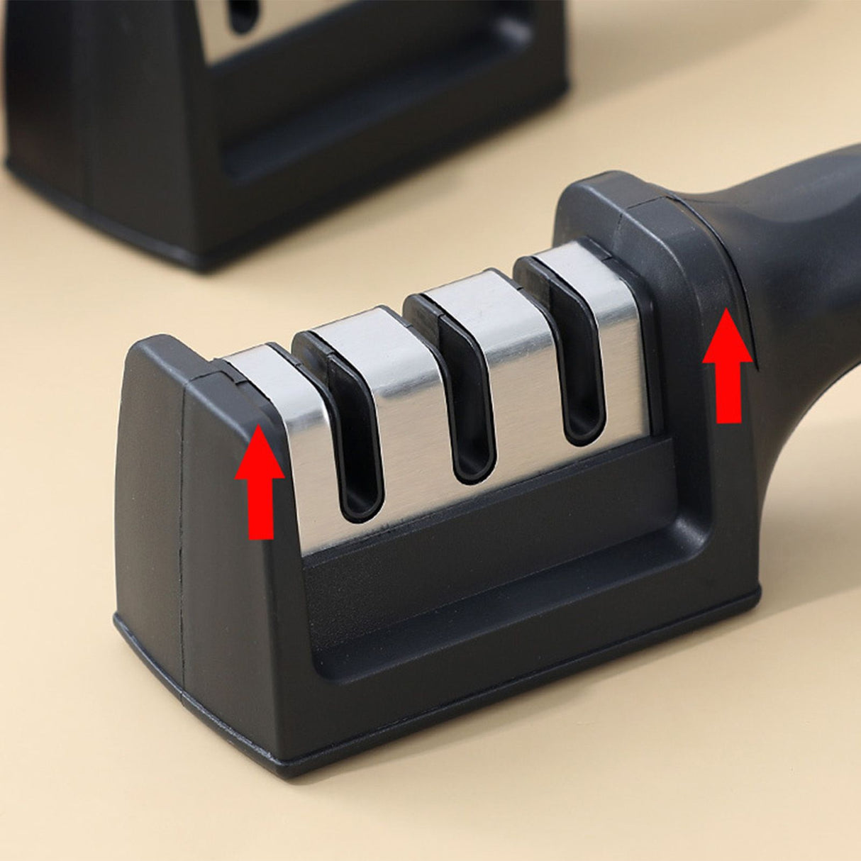 Knife Sharpener 3 Slot Kitchen Knives Sharpen Blade Sharpening Tool for Home Kitchen Black