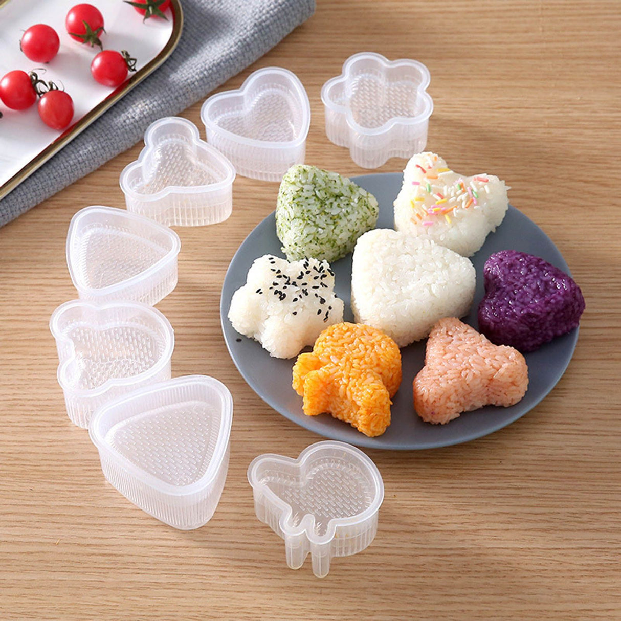7Pcs Sushi Ball Mold Cartoon Style Food Grade PP Easy Operation Widely Used Sushi Mold for Household Bar DIY