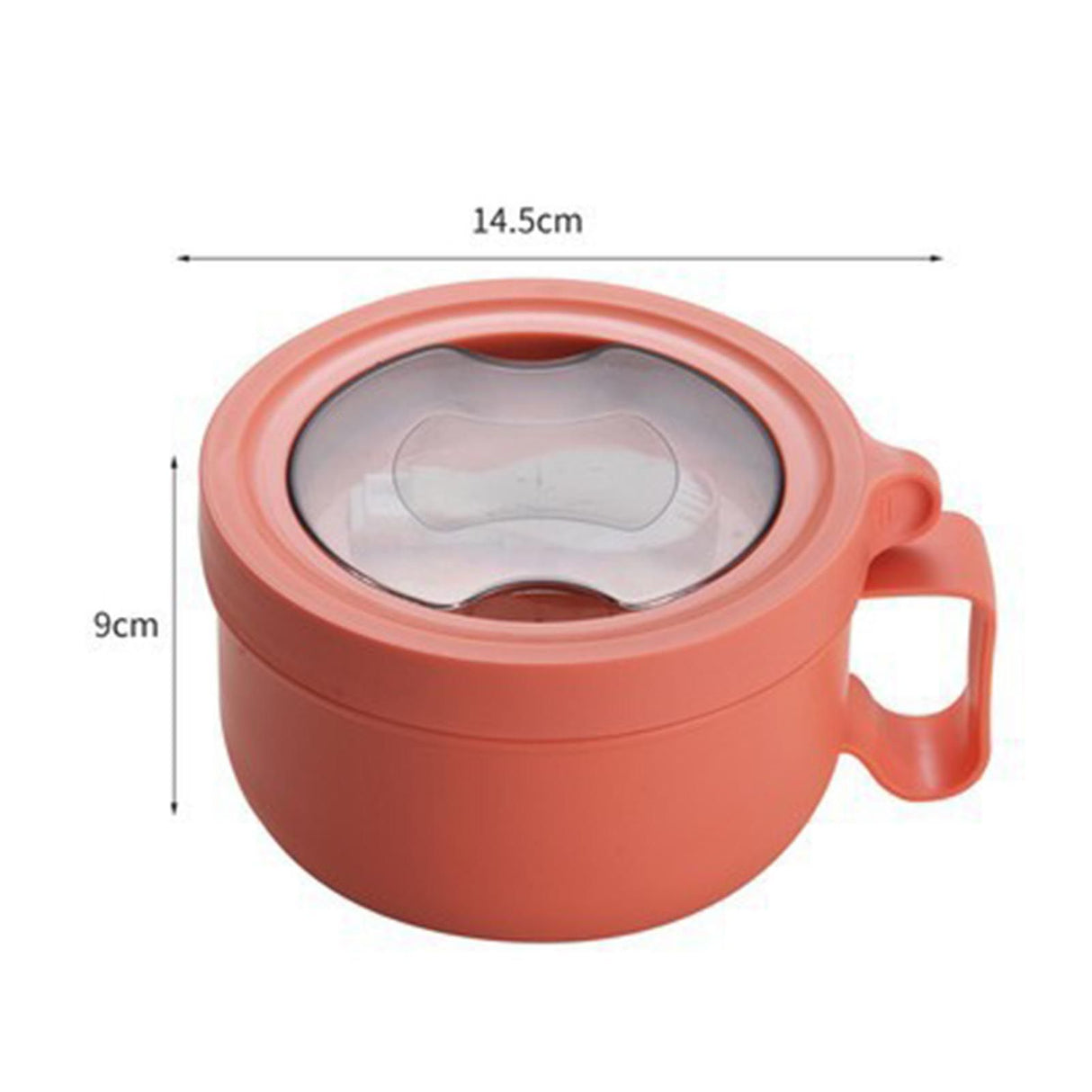 Insulated Bowl Leakage Proof 304 Stainless Steel Interior Thermal Soup Bowl with Handle for Noodle Bento 850ml Orange