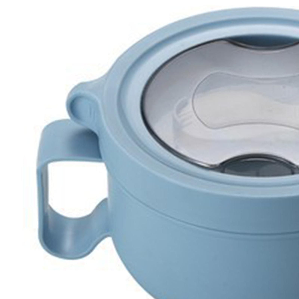 Insulated Bowl Leakage Proof 304 Stainless Steel Interior Thermal Soup Bowl with Handle for Noodle Bento 850ml Blue