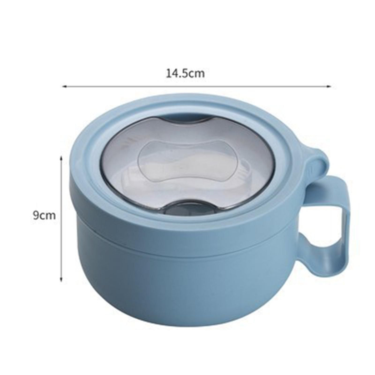 Insulated Bowl Leakage Proof 304 Stainless Steel Interior Thermal Soup Bowl with Handle for Noodle Bento 850ml Blue