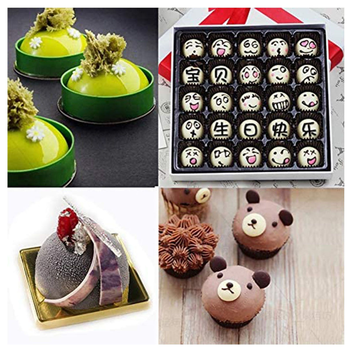 Semi Sphere Mold 15 Holes Silicone Semicircle Baking Mold for Cake Chocolate Mousse