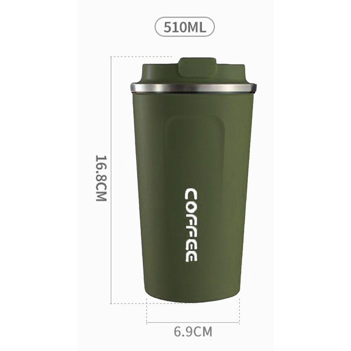 Smart Temperature Display Coffee Cup Portable 304 Stainless Steel Insulation Cup Simple Style Pure Color Generation 2nd Green 510ml