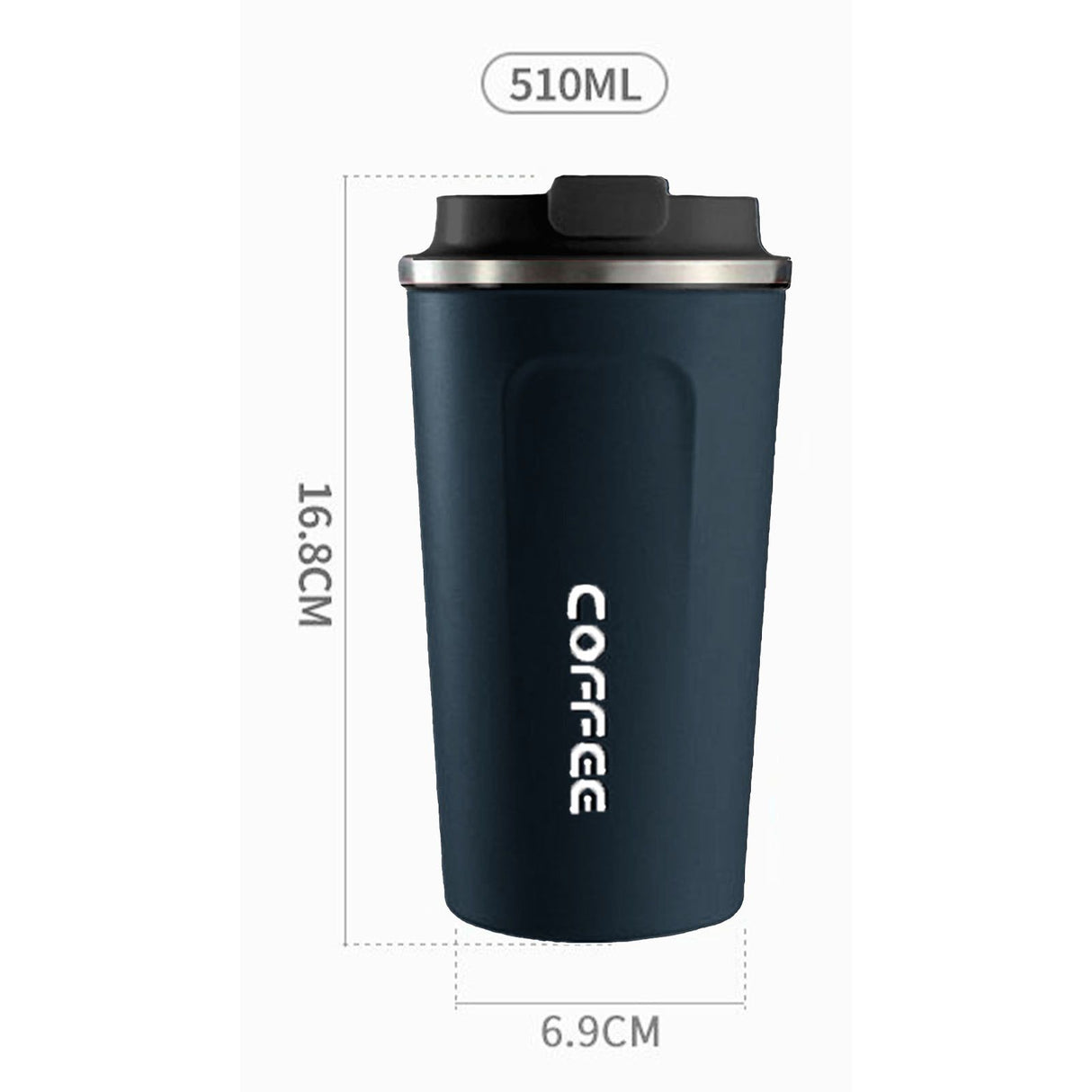 Smart Temperature Display Coffee Cup Portable 304 Stainless Steel Insulation Cup Simple Style Pure Color Generation 2nd Blue 510ml