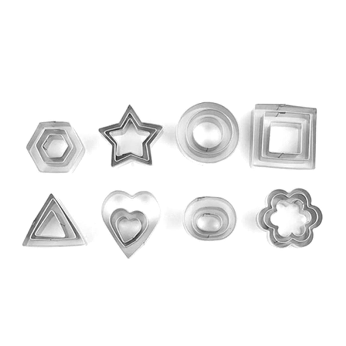 24 Pcs Cookie Cutters Set Biscuit Mould 430 Stainless Steel Vegetable Fruit Cutters for DIY Baking Cooking