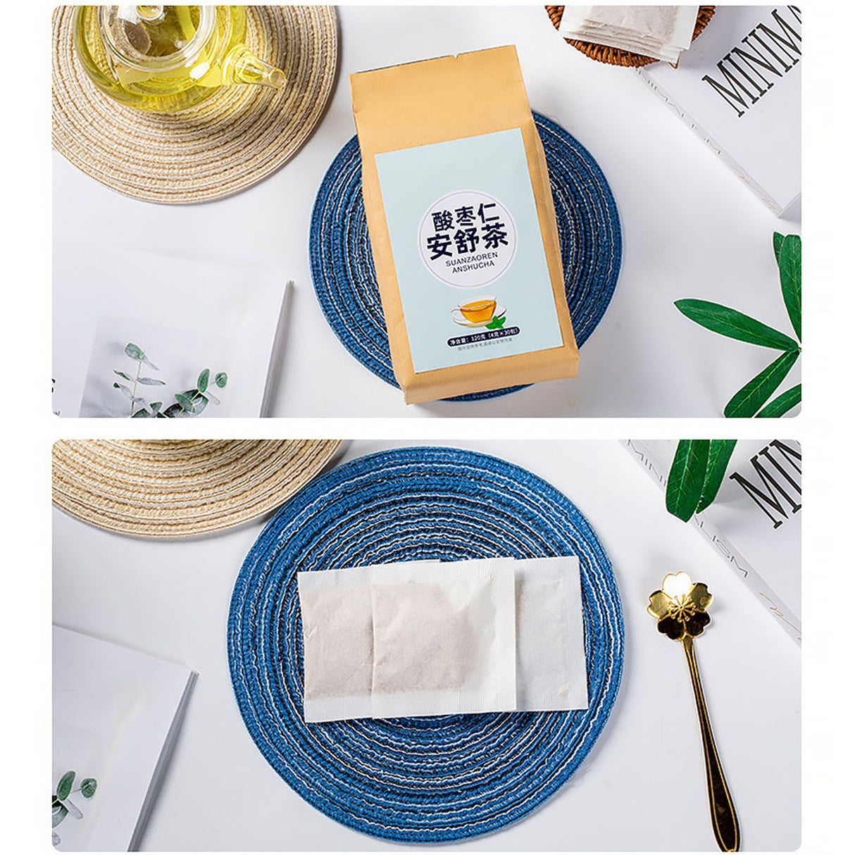 120g Natural Tea Lily Jujube Lotus Seed Cape Jasmine Combination Tea Individual Tea Bag 30 Counts