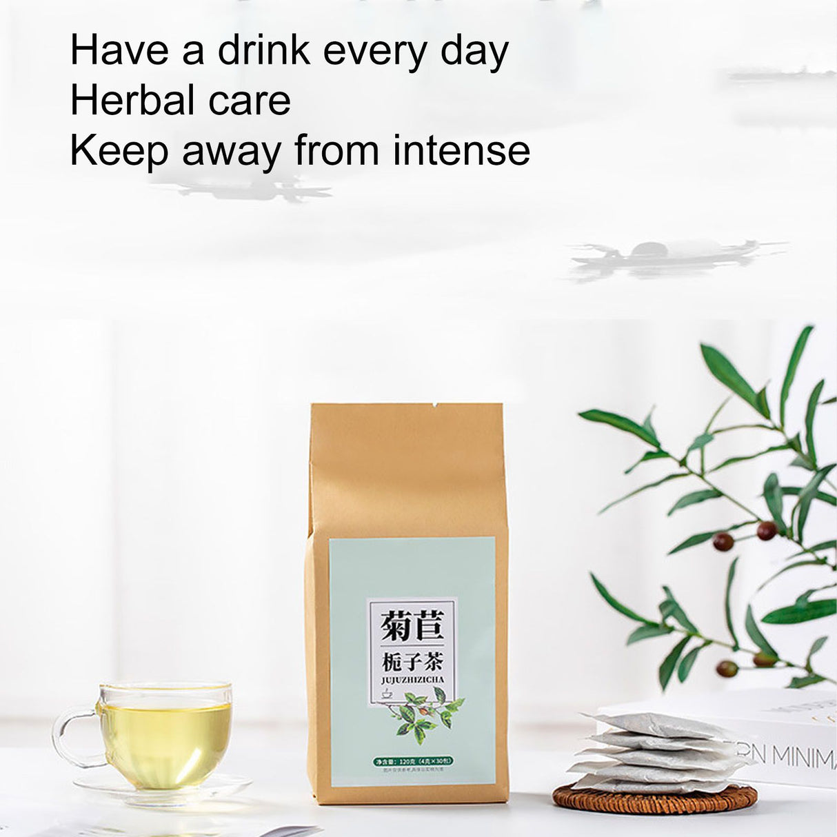 30 Count Chicory Gardenia Tea Kudzu Root Burdock Root Healthy Tea Bag Lily Licorice Herbal Tea Sampler 120g