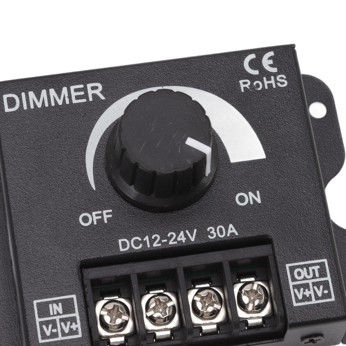 LED Dimmer Single Channel PWM Lighting Stepless Dimming Controller for 5050 3528 Single Color Light Strips DC 12V‑24V 30A