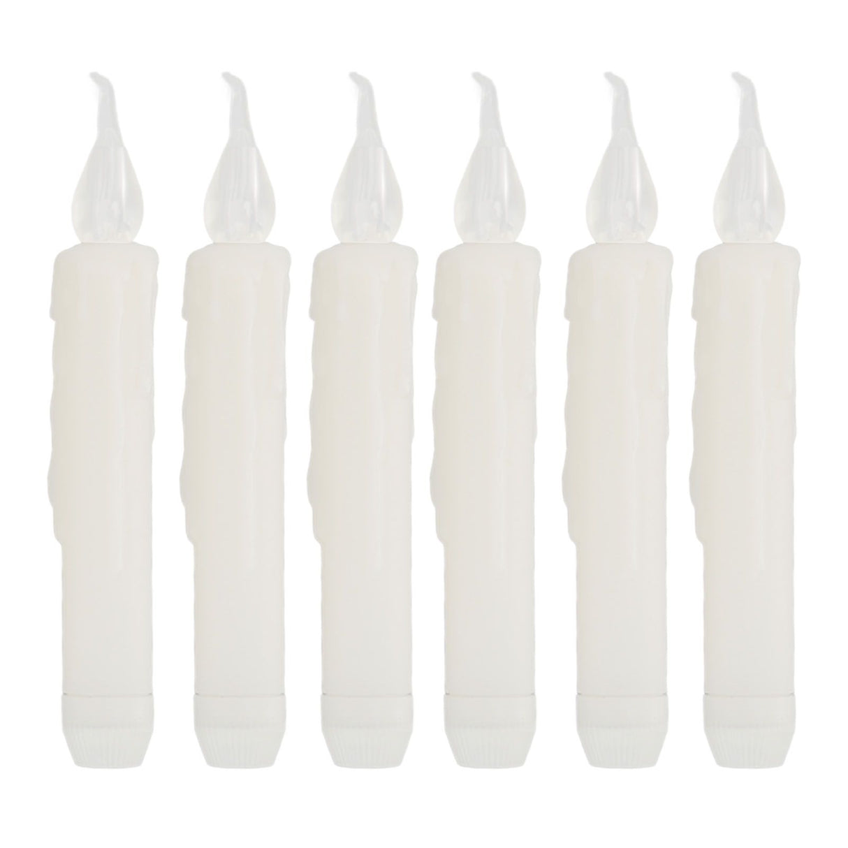 6 Pcs LED Taper Candles Smokeless Reusable Warm Light Long Strip Candle Lights for Parties Weddings Family Gatherings