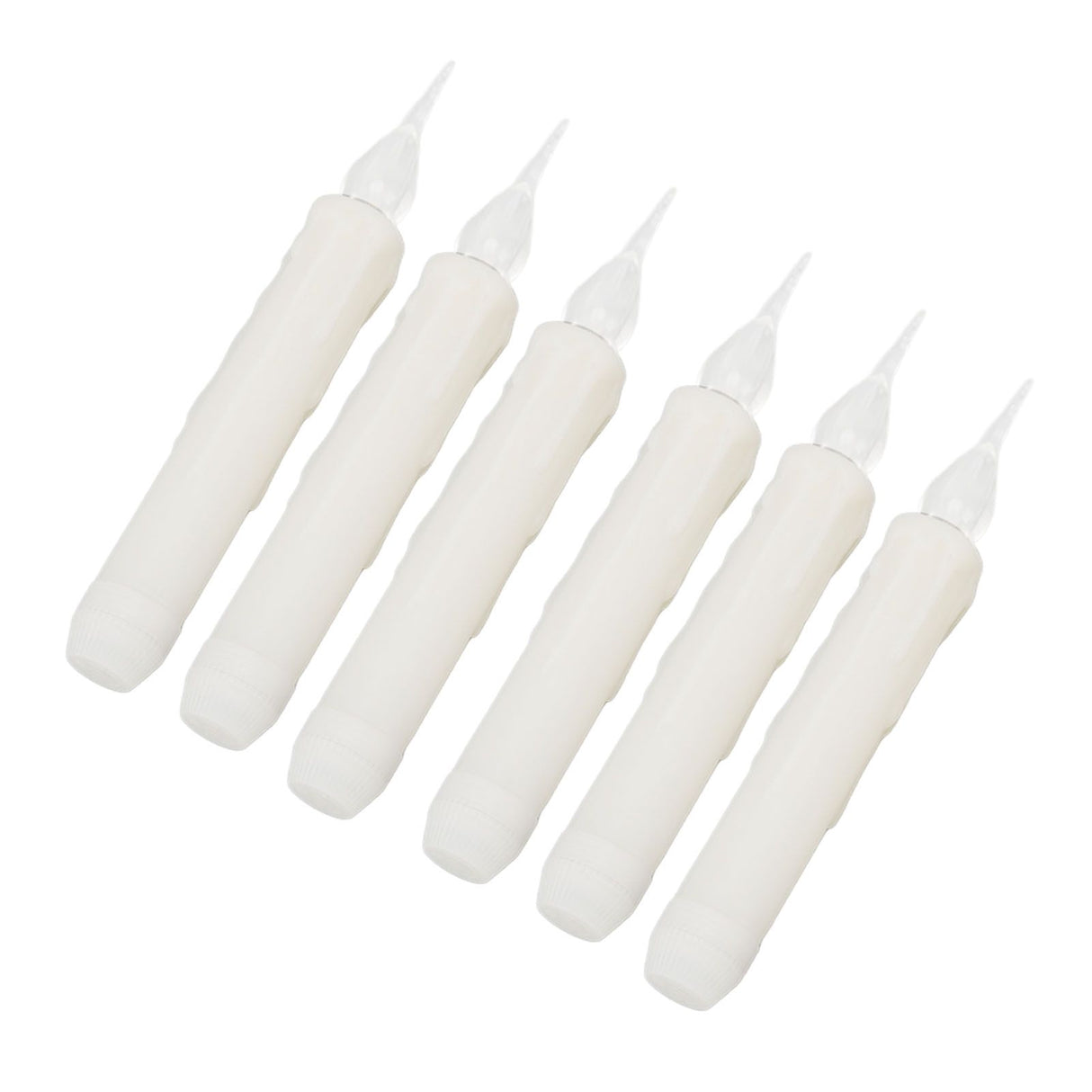 6 Pcs LED Taper Candles Smokeless Reusable Warm Light Long Strip Candle Lights for Parties Weddings Family Gatherings