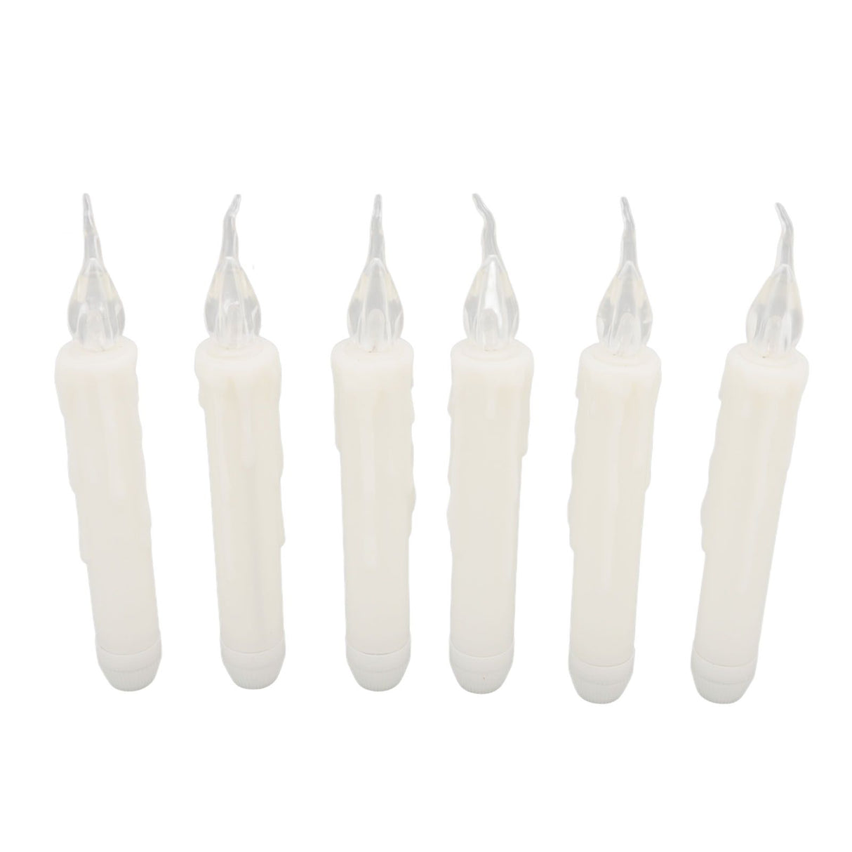 6 Pcs LED Taper Candles Smokeless Reusable Warm Light Long Strip Candle Lights for Parties Weddings Family Gatherings