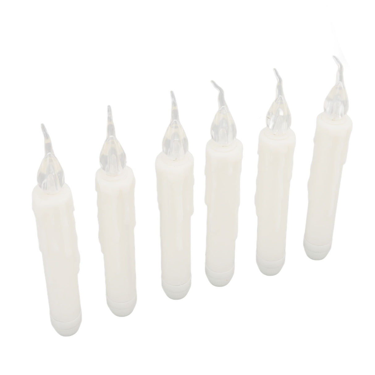 6 Pcs LED Taper Candles Smokeless Reusable Warm Light Long Strip Candle Lights for Parties Weddings Family Gatherings