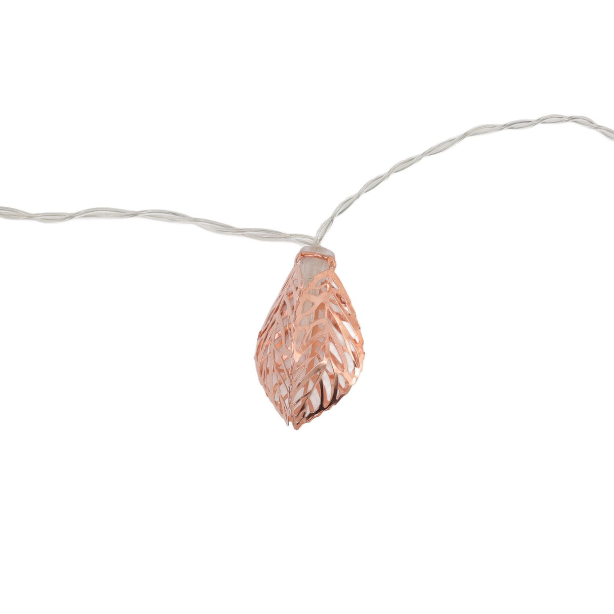 Rose Gold String Lights 20 LEDs Waterproof Battery Powered Hollowed Out Leaf Lights String Party Door Indoor