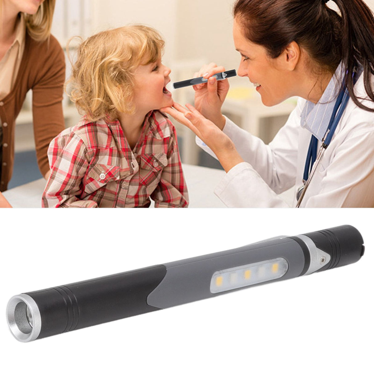 Pen Flashlight USB Charge 3 Light Sources LED Chip Clip Design Widely Used Pen Light Flashlight for Repair Hospital Black