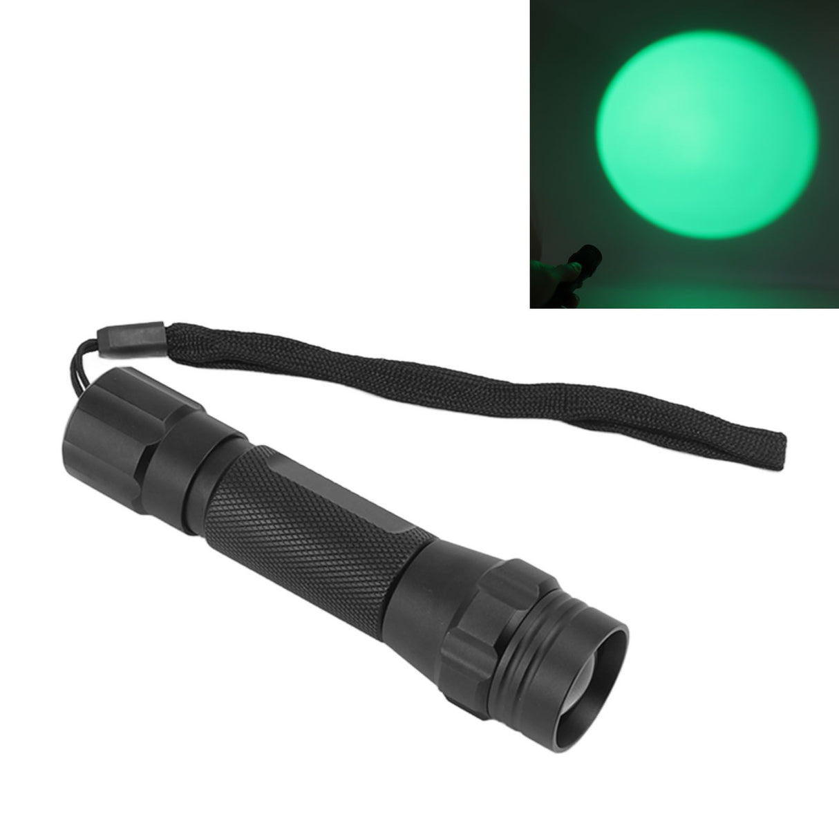 Green Light LED Flashlight Zoomable Portable Single Mode Green Hunting Light Flashlight for Observation Astronomy Camping