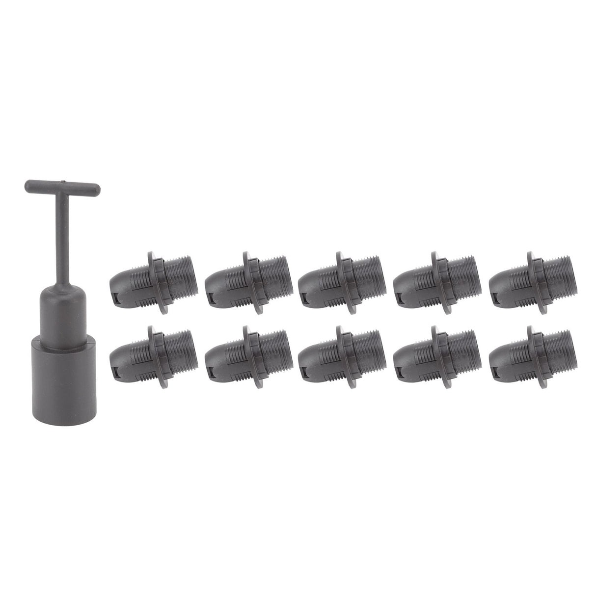 10PCS E14 Lamp Holder ABS with Sleeve High Temperature Resistant Light Socket Base for Home Black