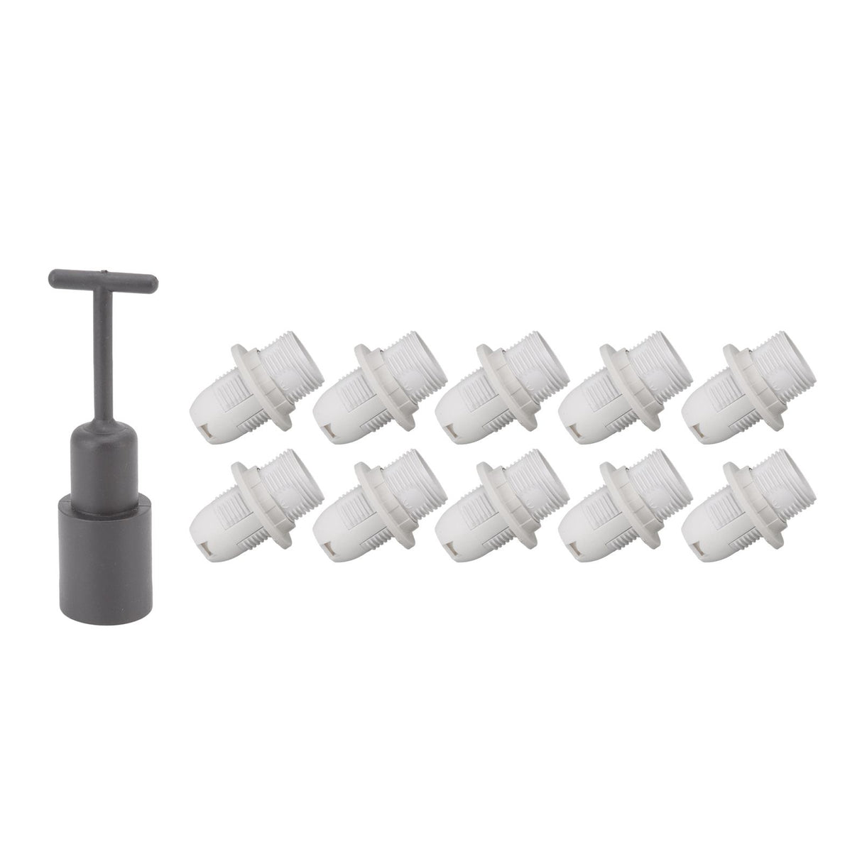 10PCS E14 Lamp Holder ABS with Sleeve High Temperature Resistant Light Socket Base for Home White