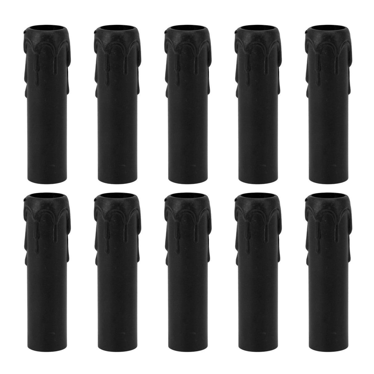 10pcs 4 Inch Candle Covers Sleeves Simulation Vintage Wax Drop Candle Socket Covers for Chandelier Black