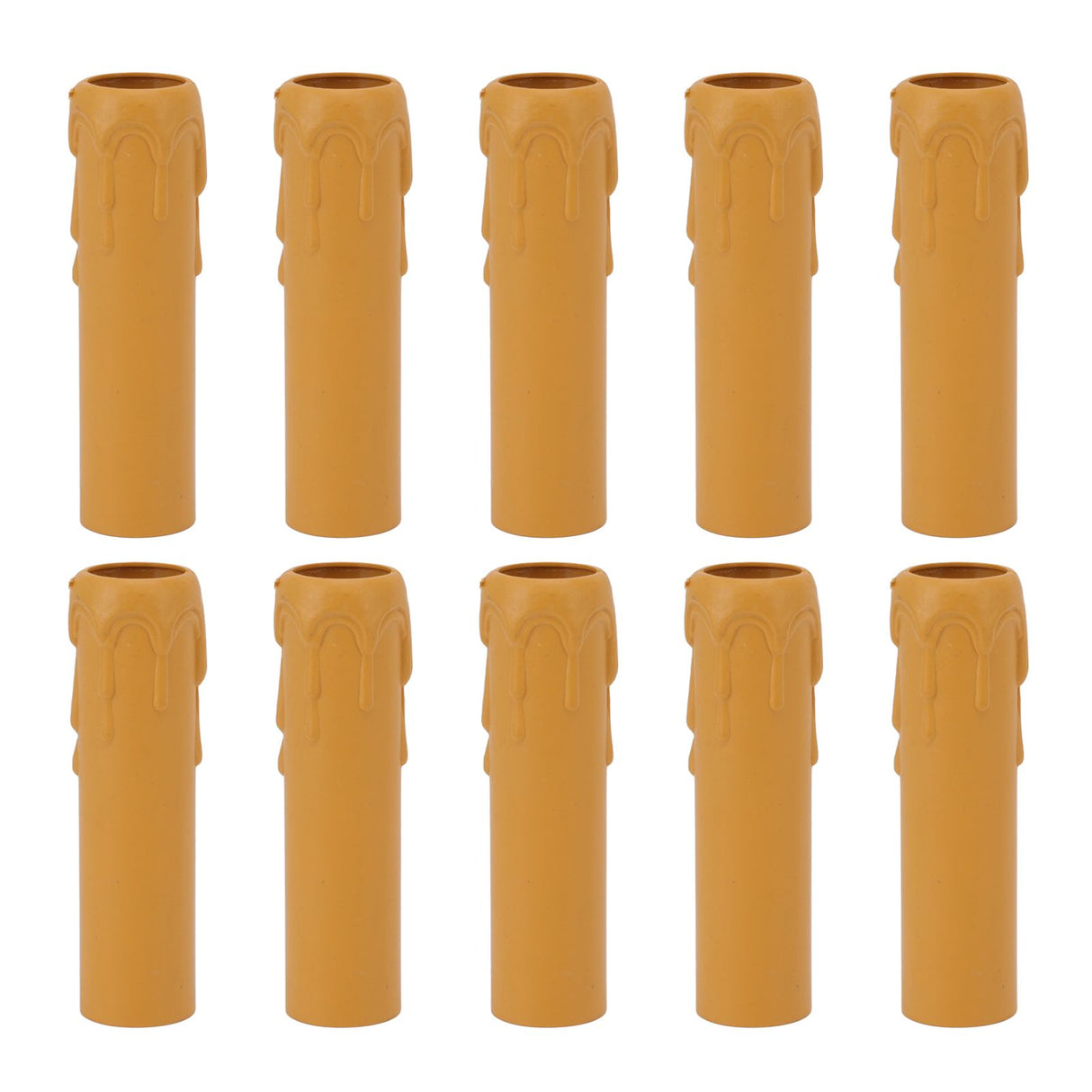 10pcs 4 Inch Candle Covers Sleeves Simulation Vintage Wax Drop Candle Socket Covers for Chandelier Yellow