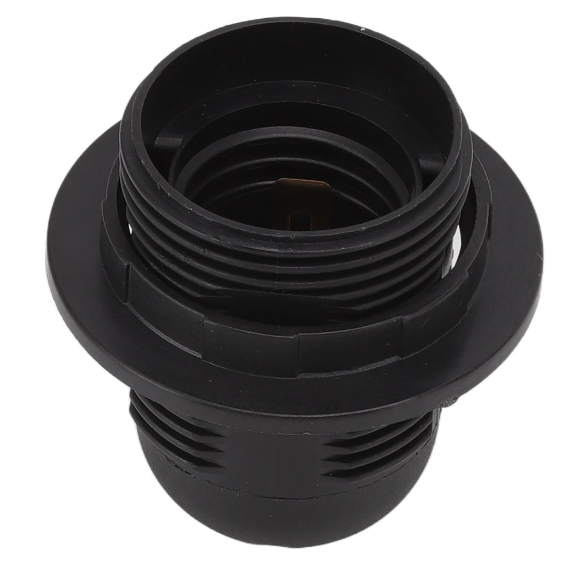 10Pcs E27 Light Base Socket Copper Core High Temperature Resistance E27 Light Holder Base with Lamp Sleeve for DIY Black