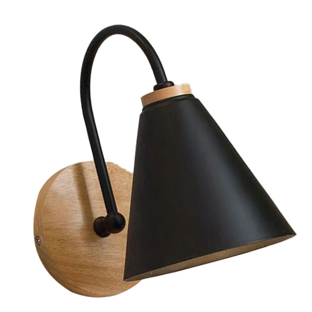 Corridor Wall Lamp Iron Lampshade Wall Mounted Curved Light for Bedroom Living Room Study Without Lamp Bulb Black