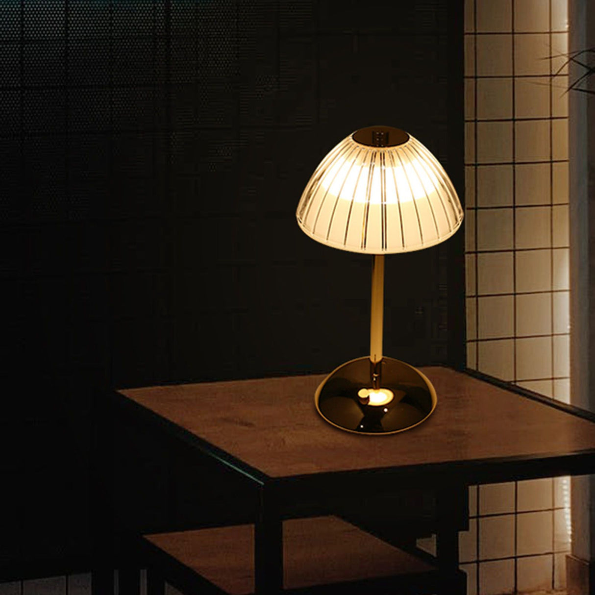 Mushroom Lamp Touch Switch Stepless Dimming Rechargeable Dining Table Decorative Crystal Table Lamp Bedside Night Light