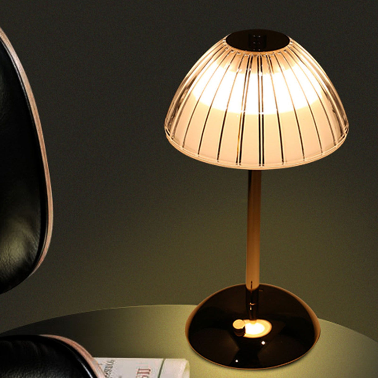 Mushroom Lamp Touch Switch Stepless Dimming Rechargeable Dining Table Decorative Crystal Table Lamp Bedside Night Light